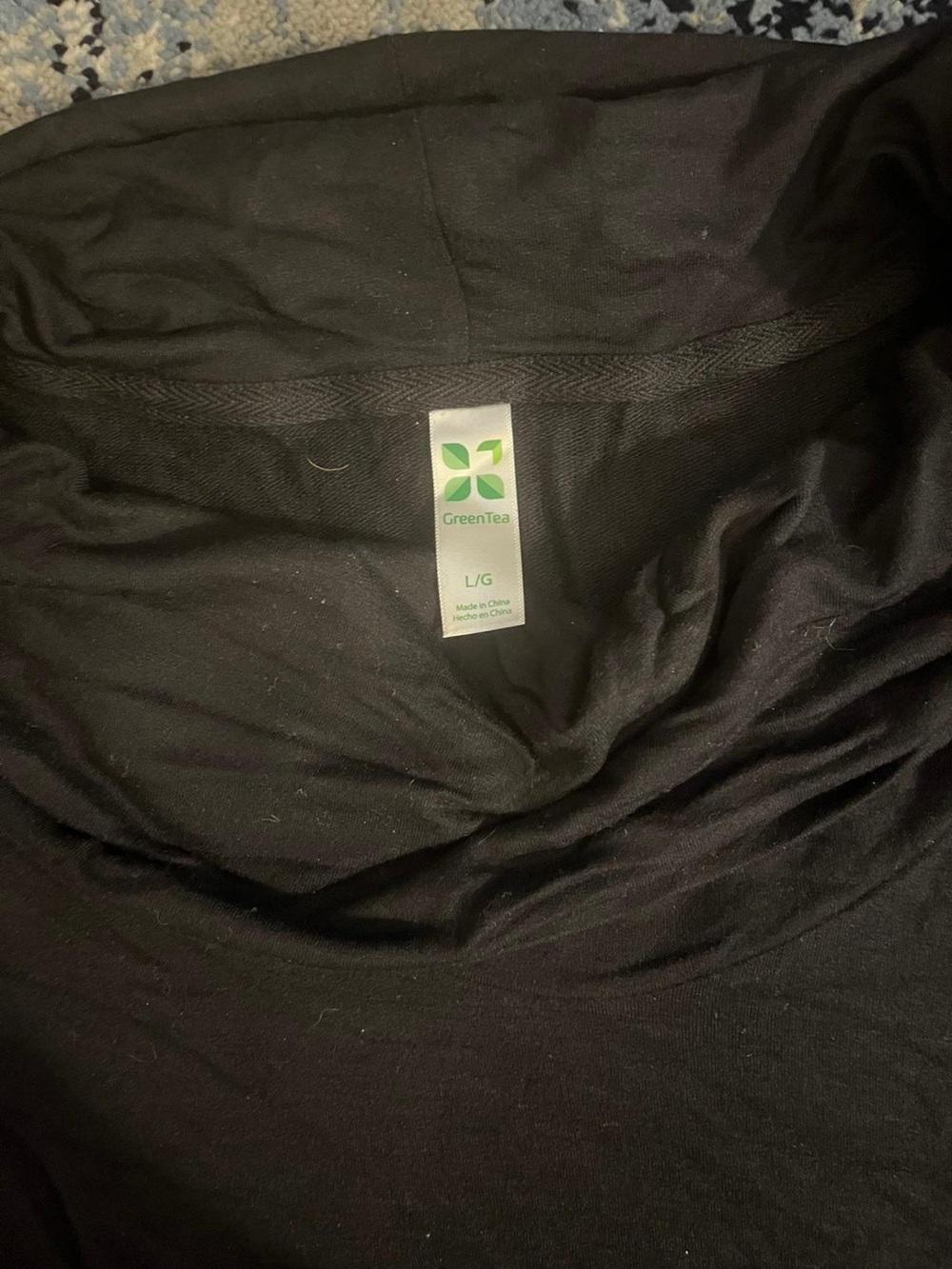 GreenTea Men's Black Crew Neck Shirt - L/G